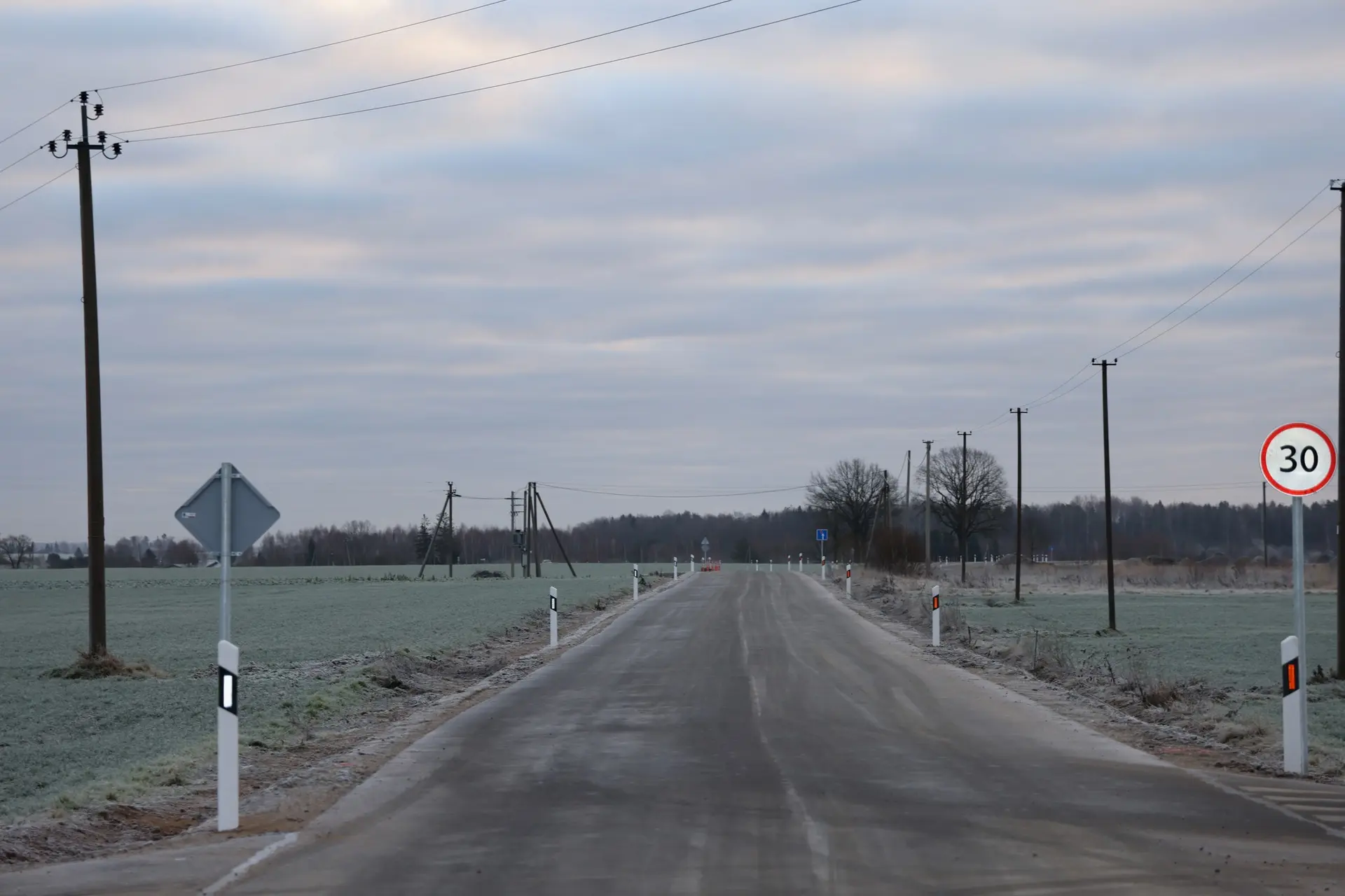 Rokų poligonas, kelio remontas / KRS nuotr.