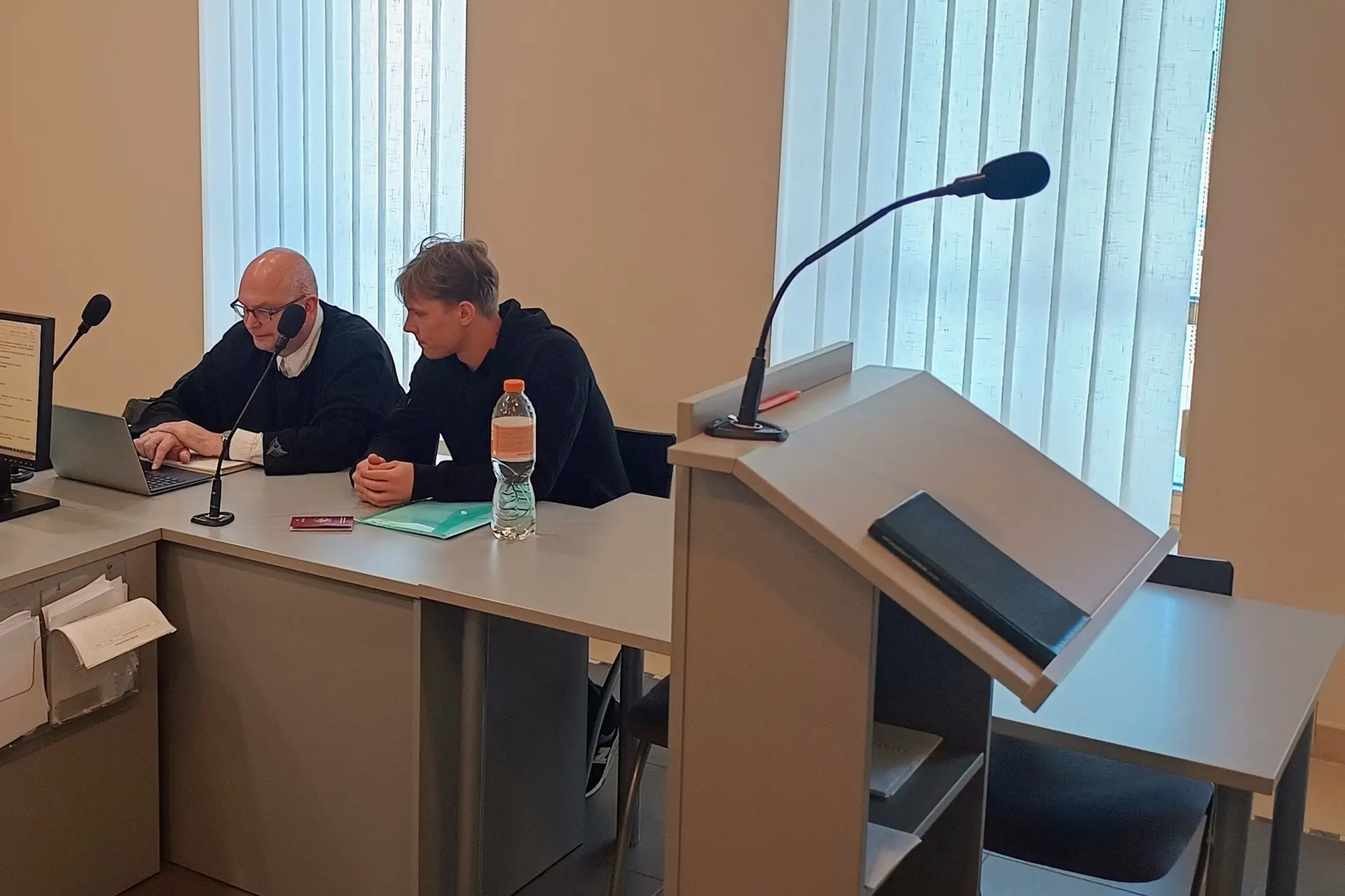 Gediminas Beržinskas ir jo gynėjas (A. Znamerovskio nuotr.)