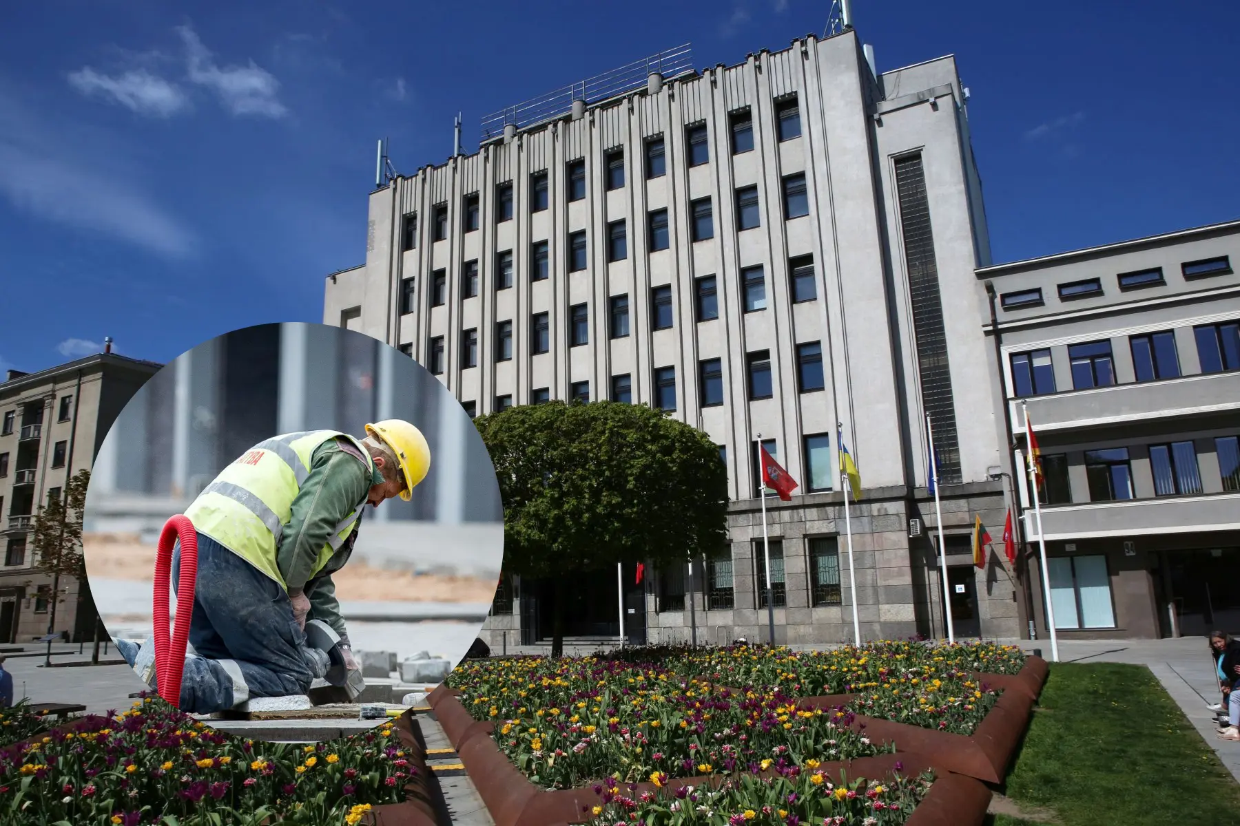 Kauno valdžios rūmuose jau darbuojasi statybininkai