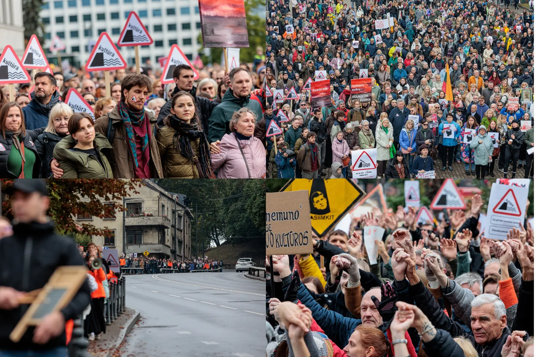 Kultūros streike kalbinti kauniečiai tiki susitelkimo galia, kai kurie išėjo su ašaromis