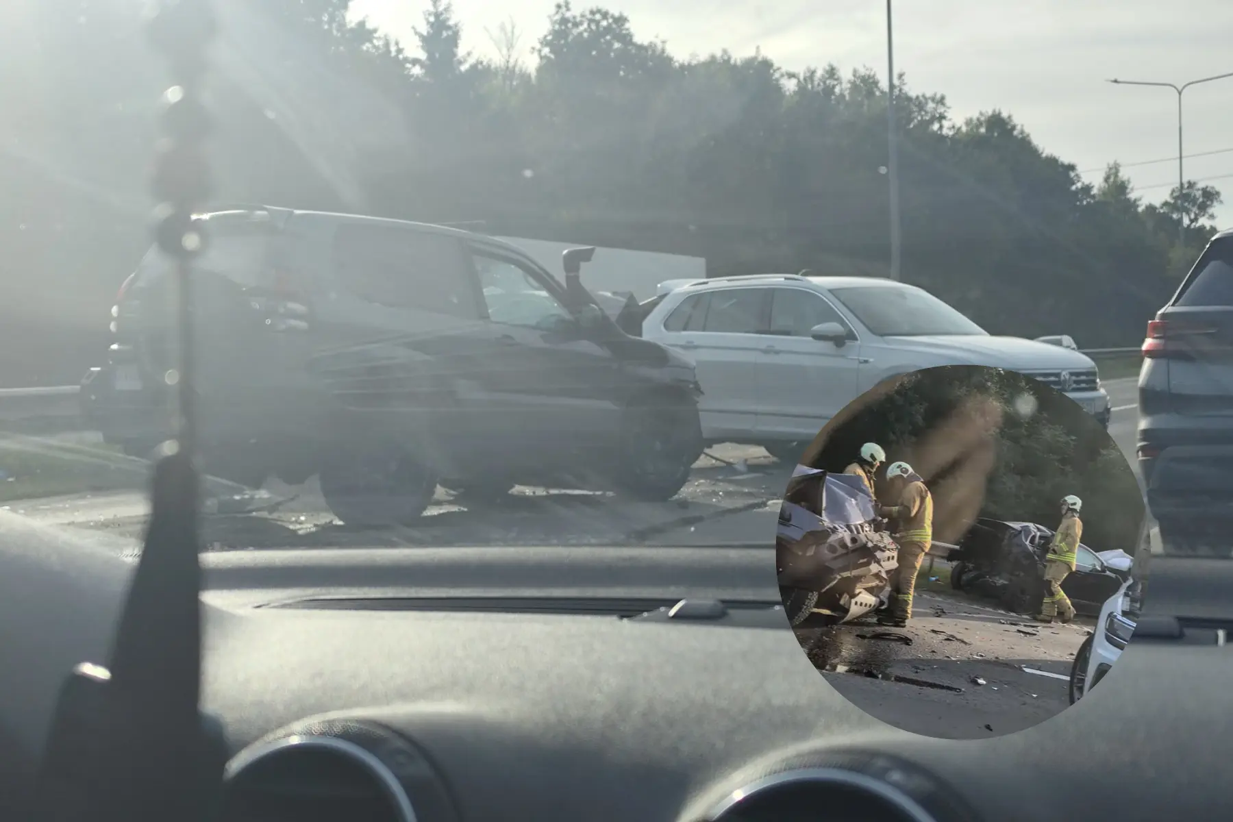 Avarija kelyje Vilnius-Kaunas / Skaitytojų nuotr.