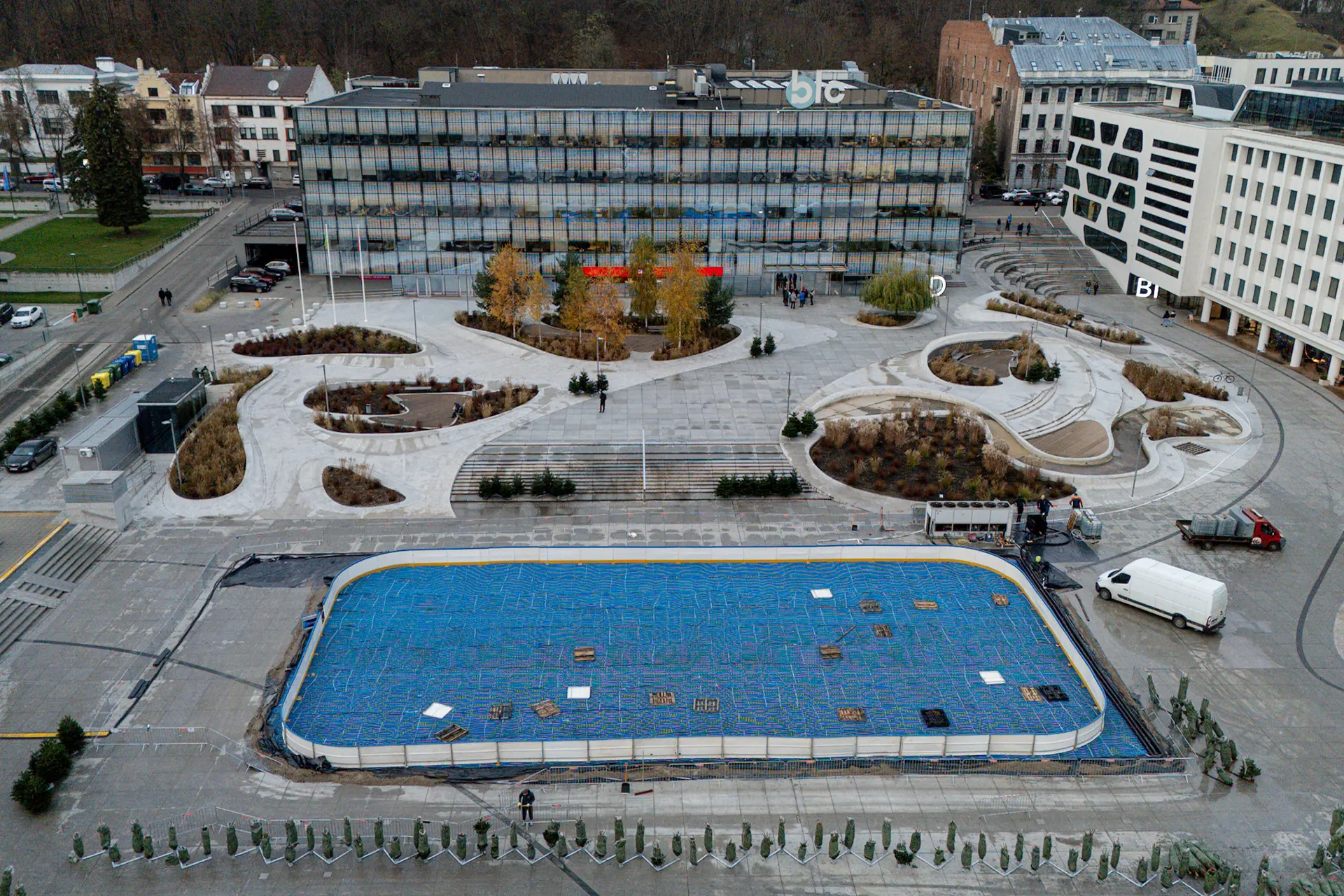 Statoma čiuožykla Vienybės aikštėje / R. Tenio nuotr.