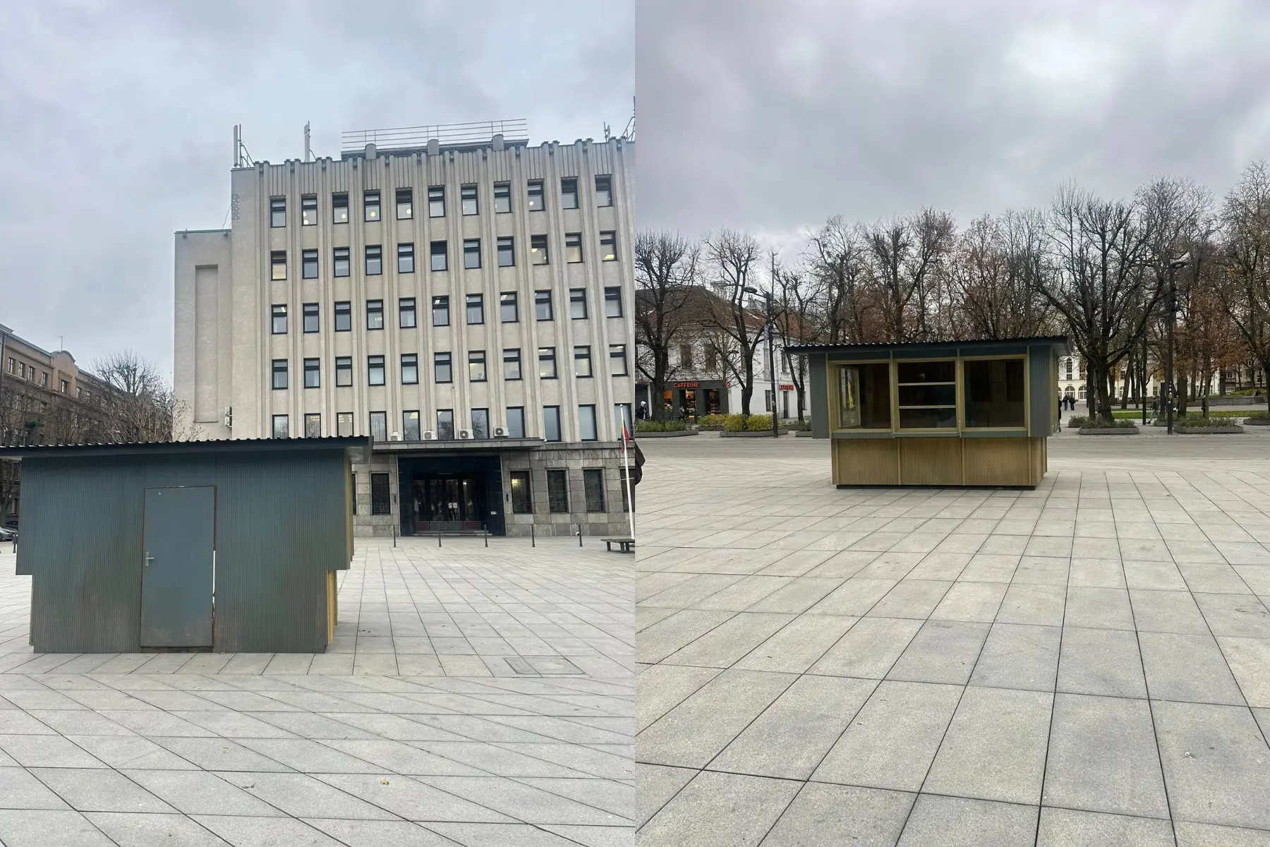 Kioskas prie Kauno savivaldybės / S. Šliažo „Facebook“ nuotr.