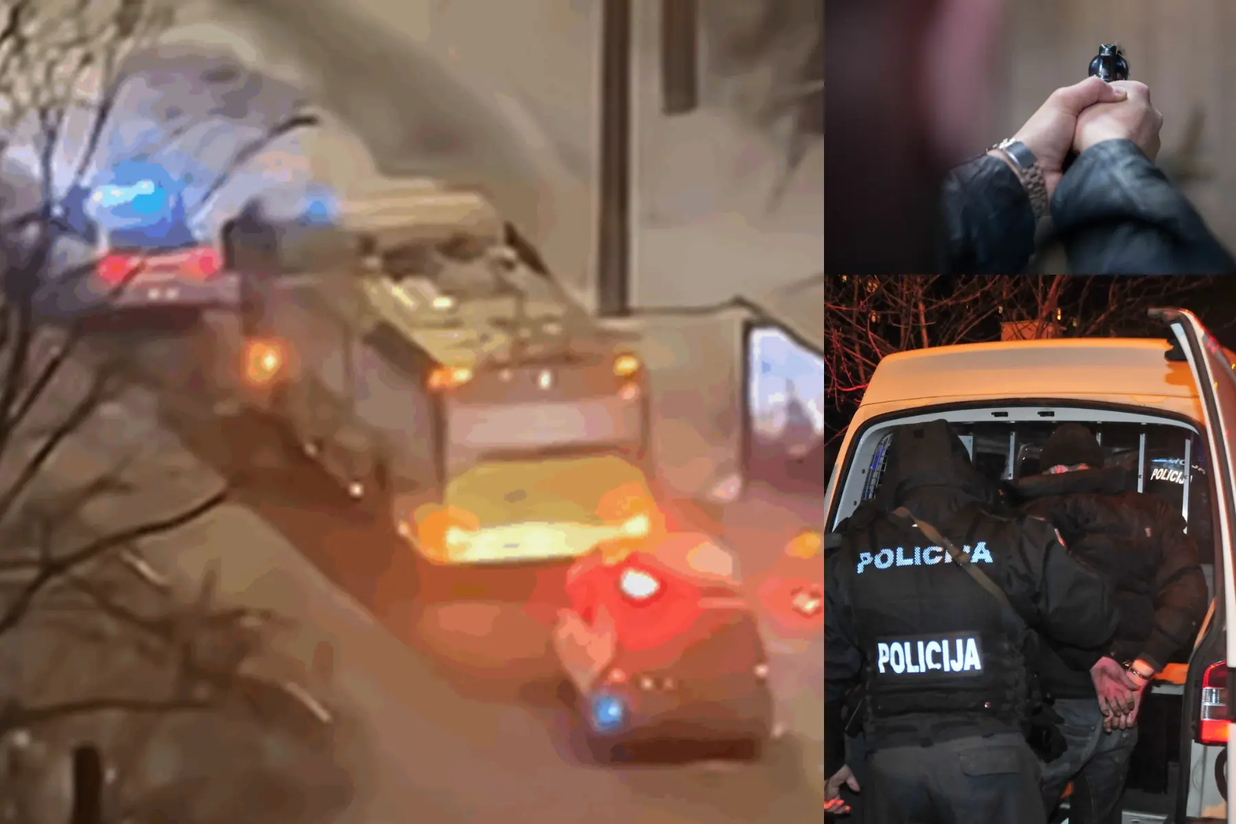 Troleibusas, ginklas, policija