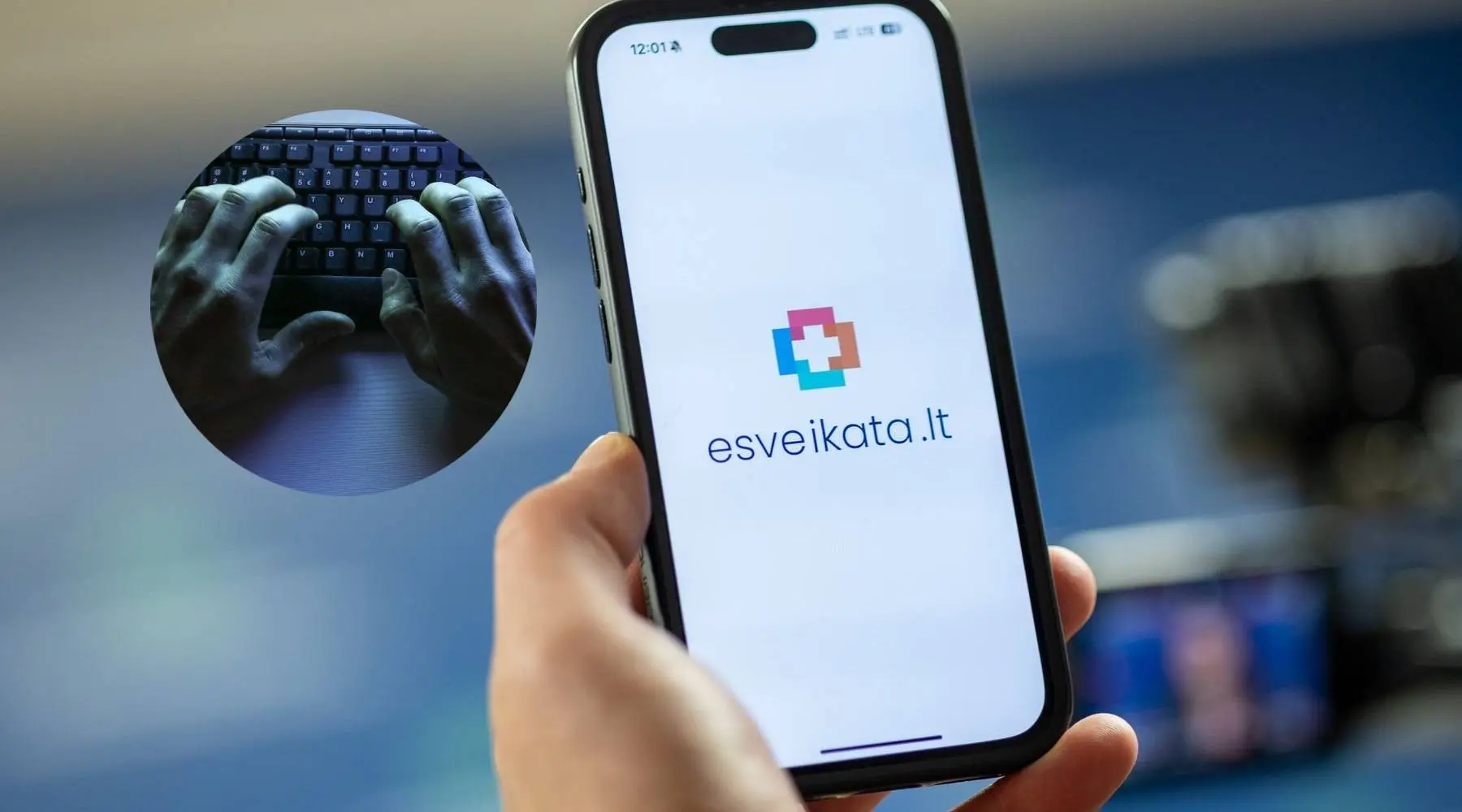 E.sveikata, įsilaužimas / „Kas vyksta Kaune“ fotomontažas