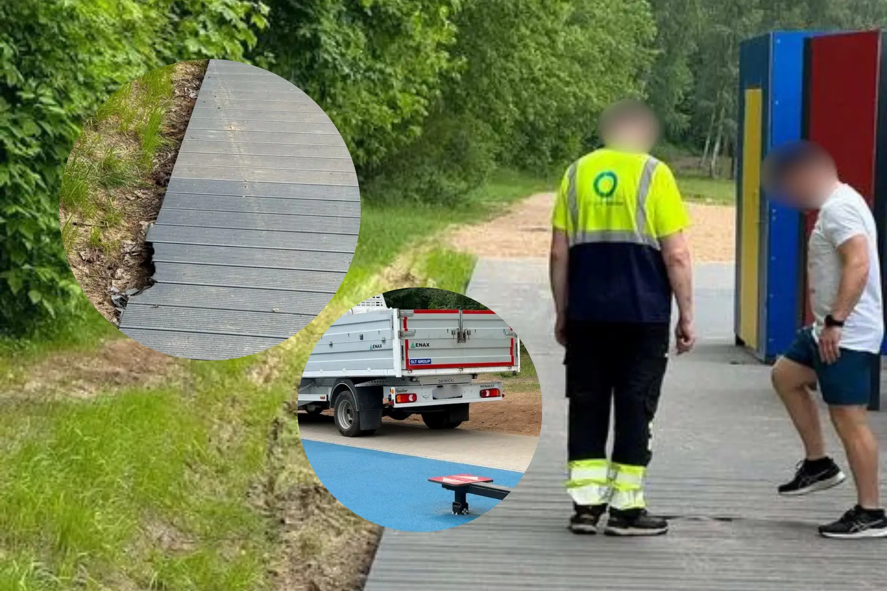 Fiksuoja kauniečiai: naujas paplūdimio grindinys neatlaikė aptarnaujančio transporto