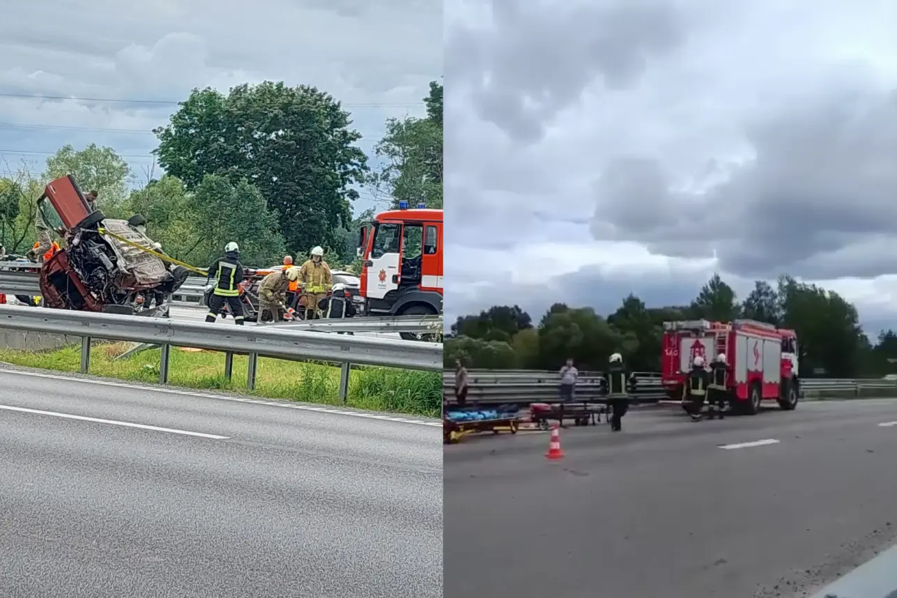 Avarija A1 kelyje / Skaitytojo nuotr.