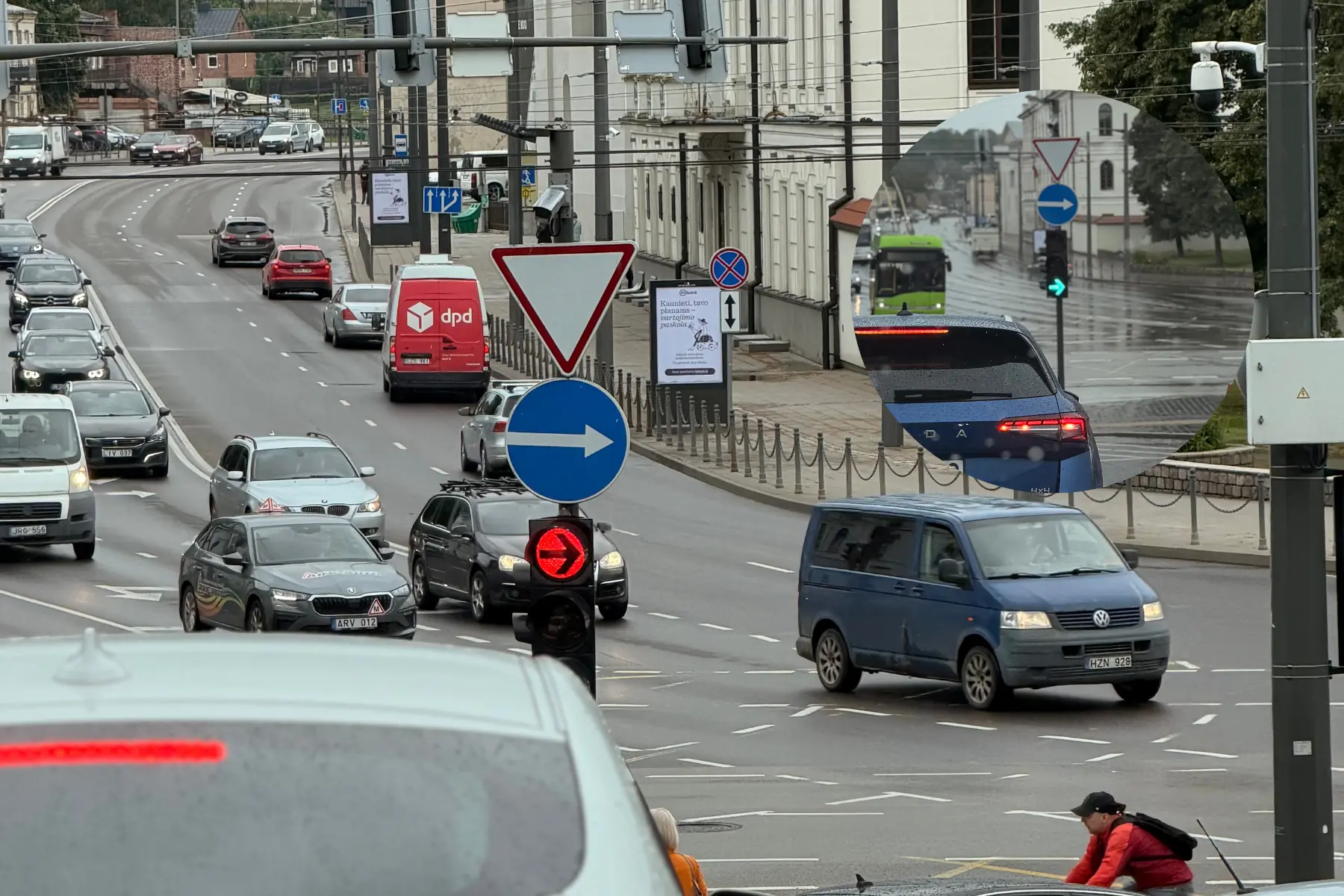 Gimnazijos g. sankryžoje neliko žalios rodyklės lentelės