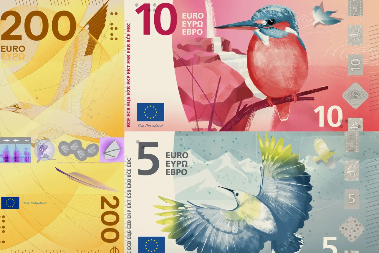 Nauji eurų banknotų dizainai / ECB nuotr.
