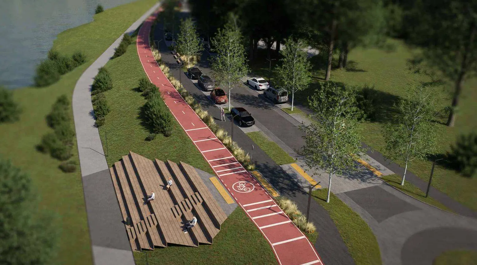 Nemuno krantinės gatvės II etapo rekonstrukcija / UAB „URBAN LINE“ vizualizacija