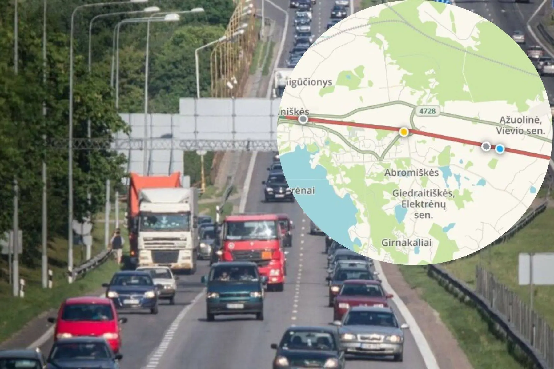 „Eismo spūstis A1 kelyje / „Kas vyksta Kaune“ montažas