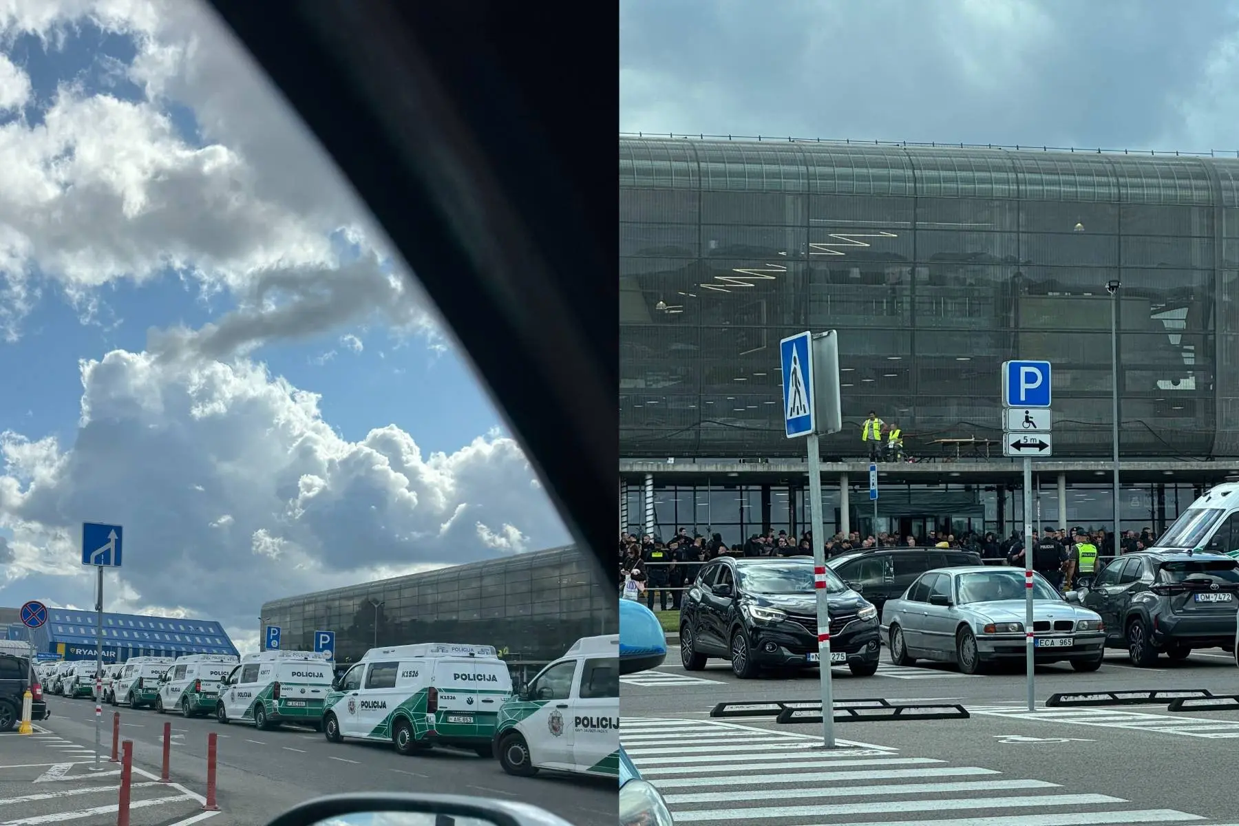 Pareigūnai Kauno oro uoste / Skaitytojo nuotr.