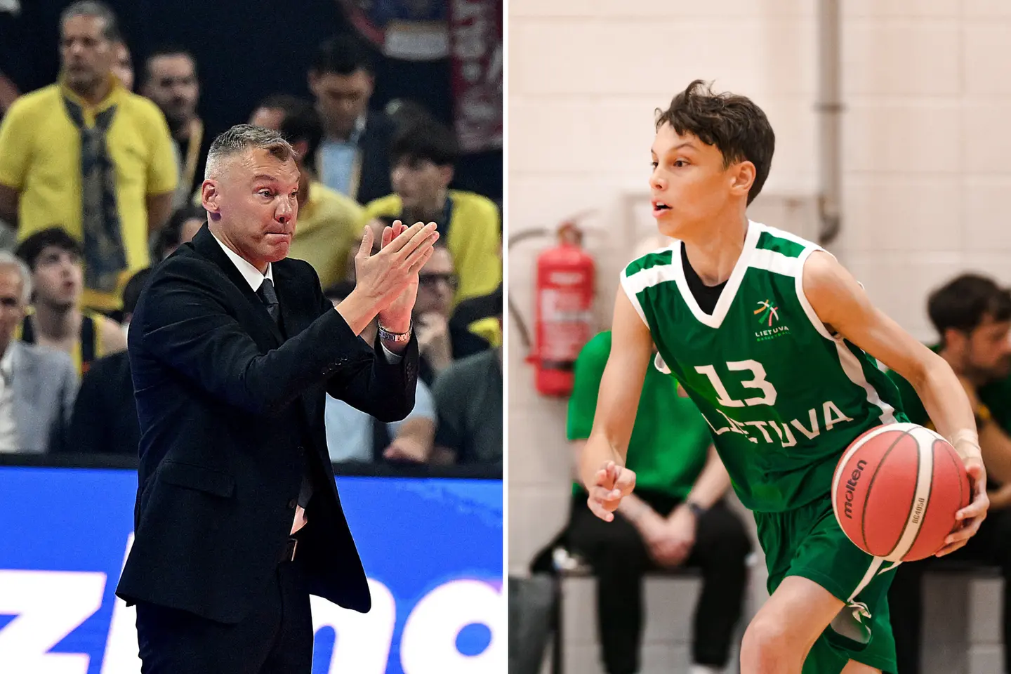 Šarūnas Jasikevičius ir jo sūnus Lukas