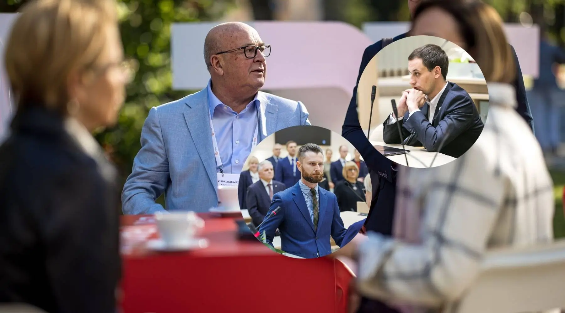 V. Matijošaitis konferencijoje „lūžio taškas“, vicemerai A. Palionis ir M. Jurgutis / „Kas vyksta Kaune“ fotomontažas
