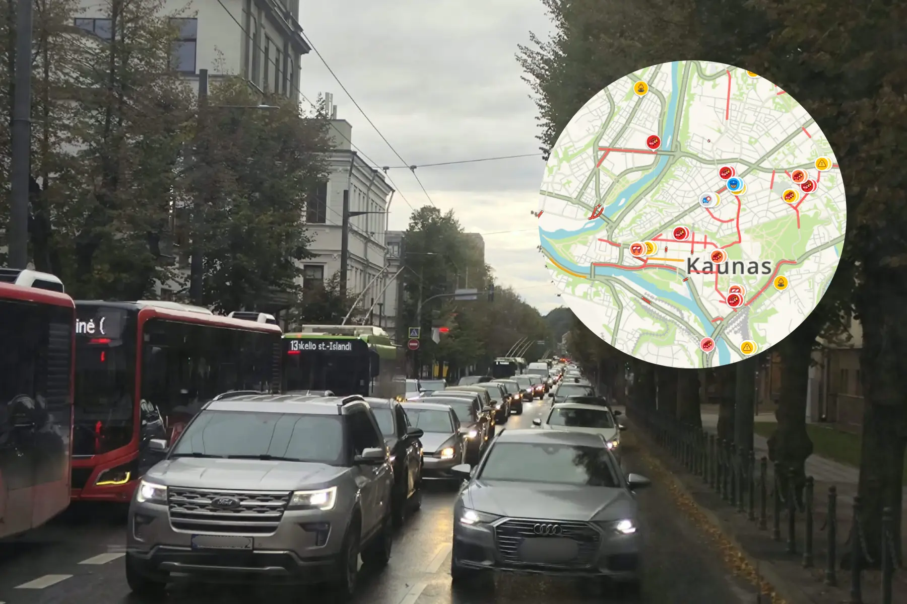 Eismo spūstis K. Donelaičio gatvėje