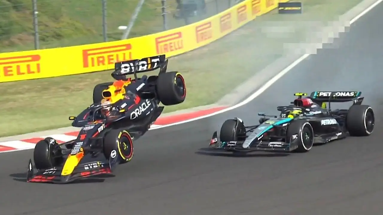 Dramatische botsing tussen Max Verstappen en Lewis Hamilton