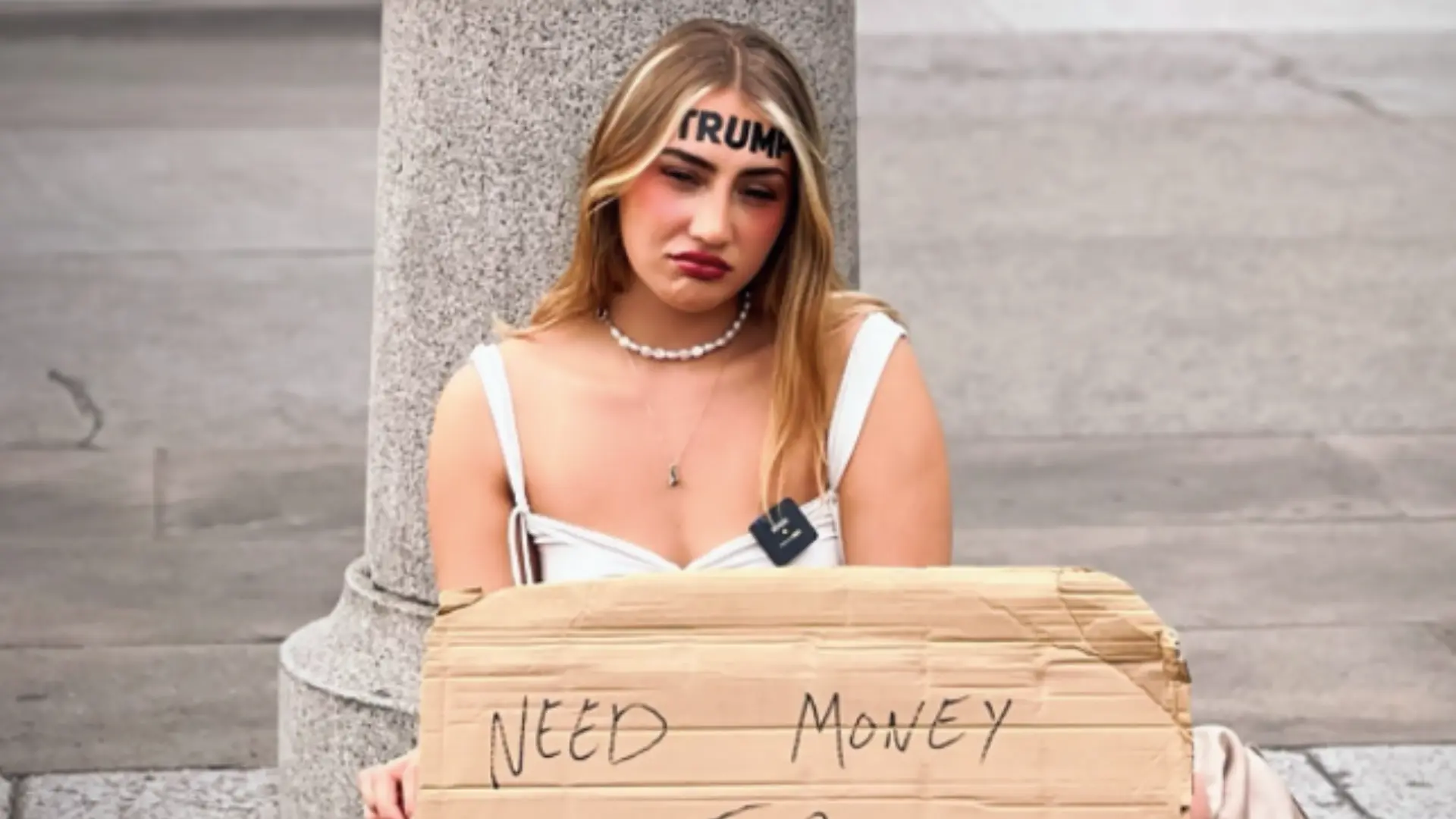 Influencer met ‘Trump’-tatoeage op voorhoofd smeekt om geld voor verwijdering