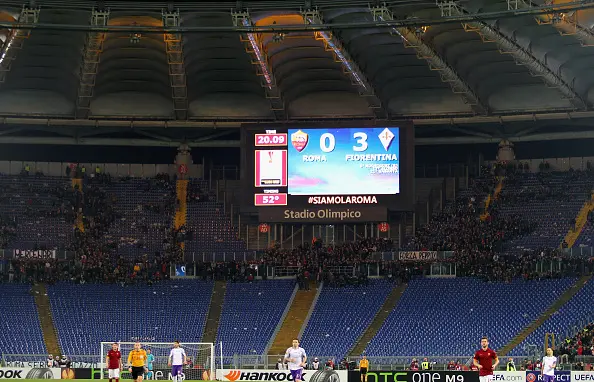curva sud svuotata contestazione 2 europa league roma fiorentina 19032015