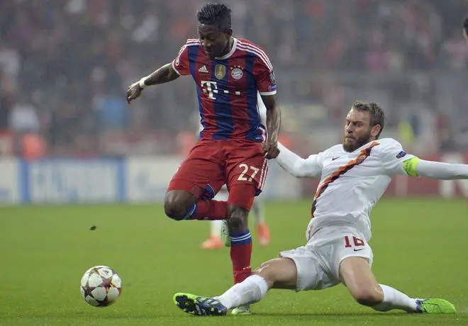 de rossi alaba scivolata bayern roma