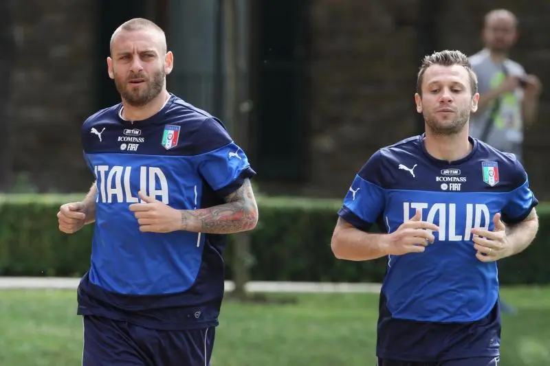 de rossi cassano nazionale allenamento 2014