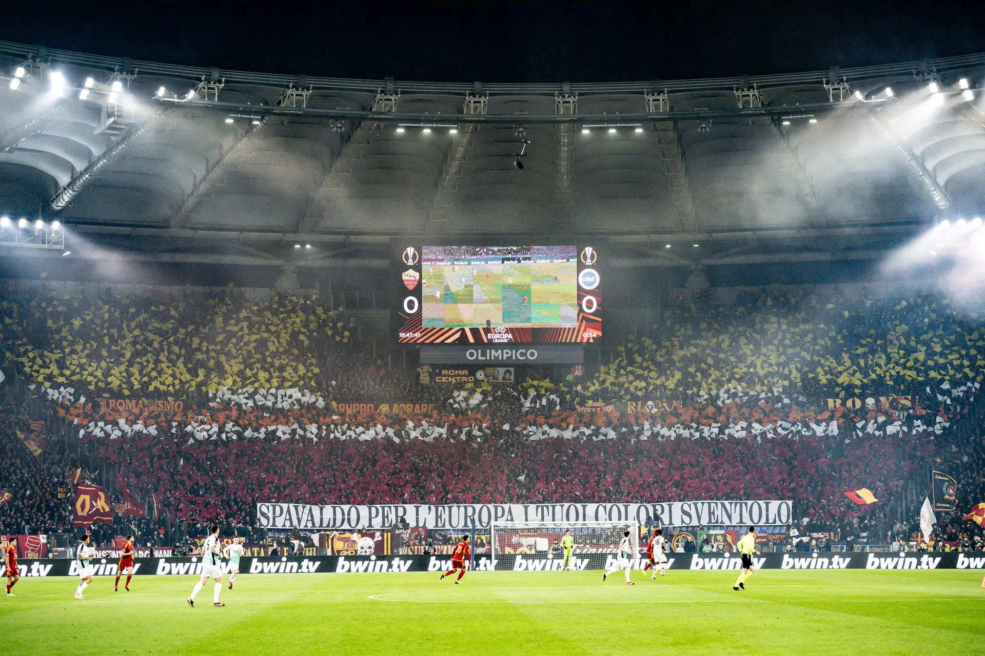 europa league roma brighton coreografia curva sud 2