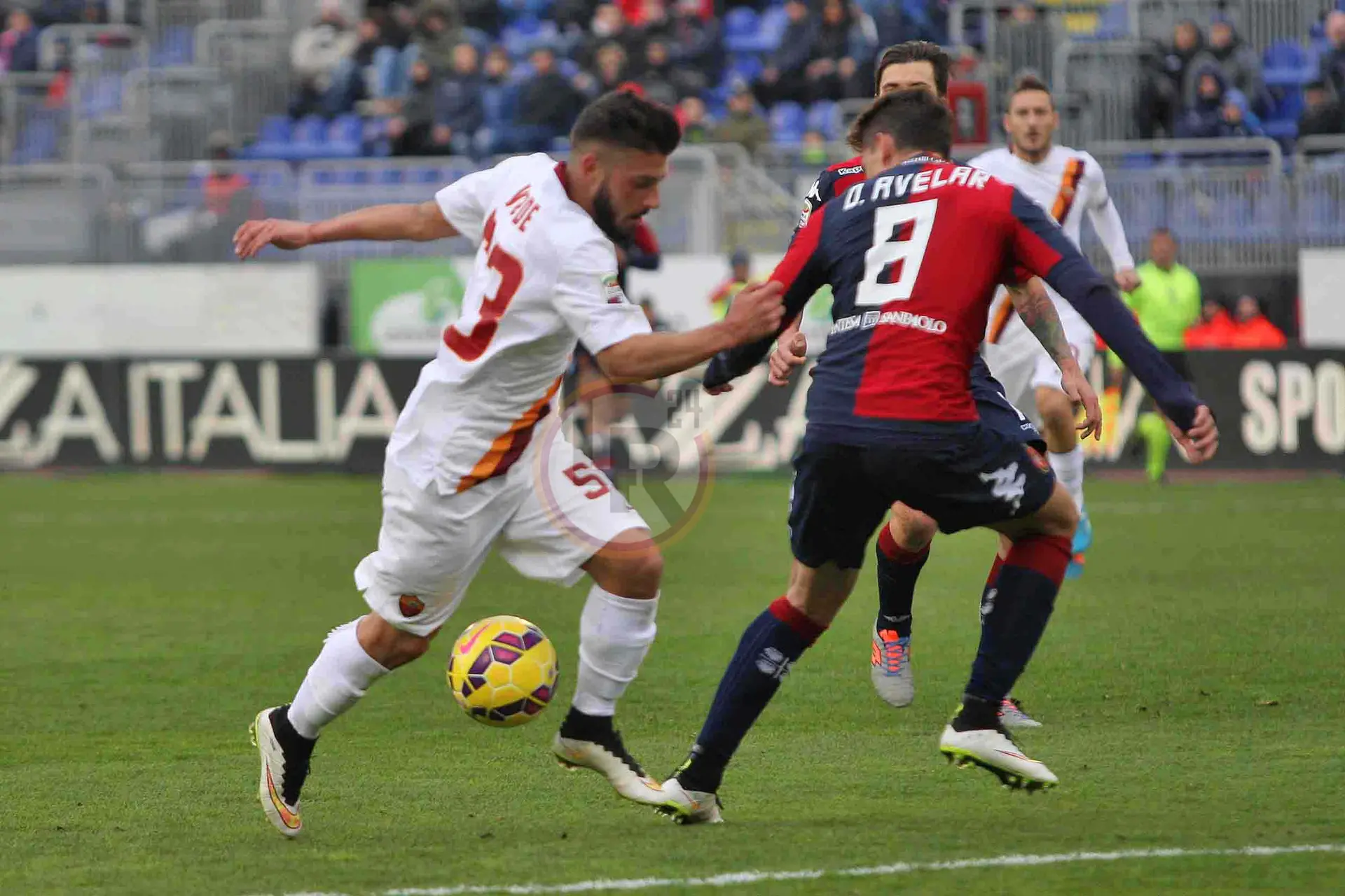 verde avelar azione cagliari roma 080215 mancini