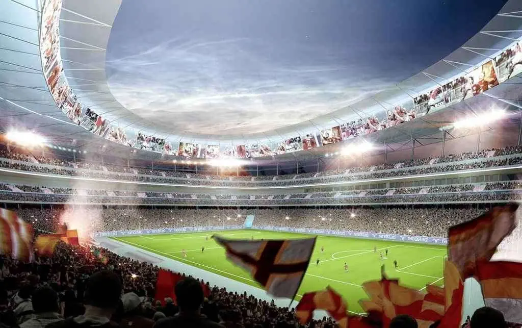 vista dallinterno del nuovo stadio della roma cover