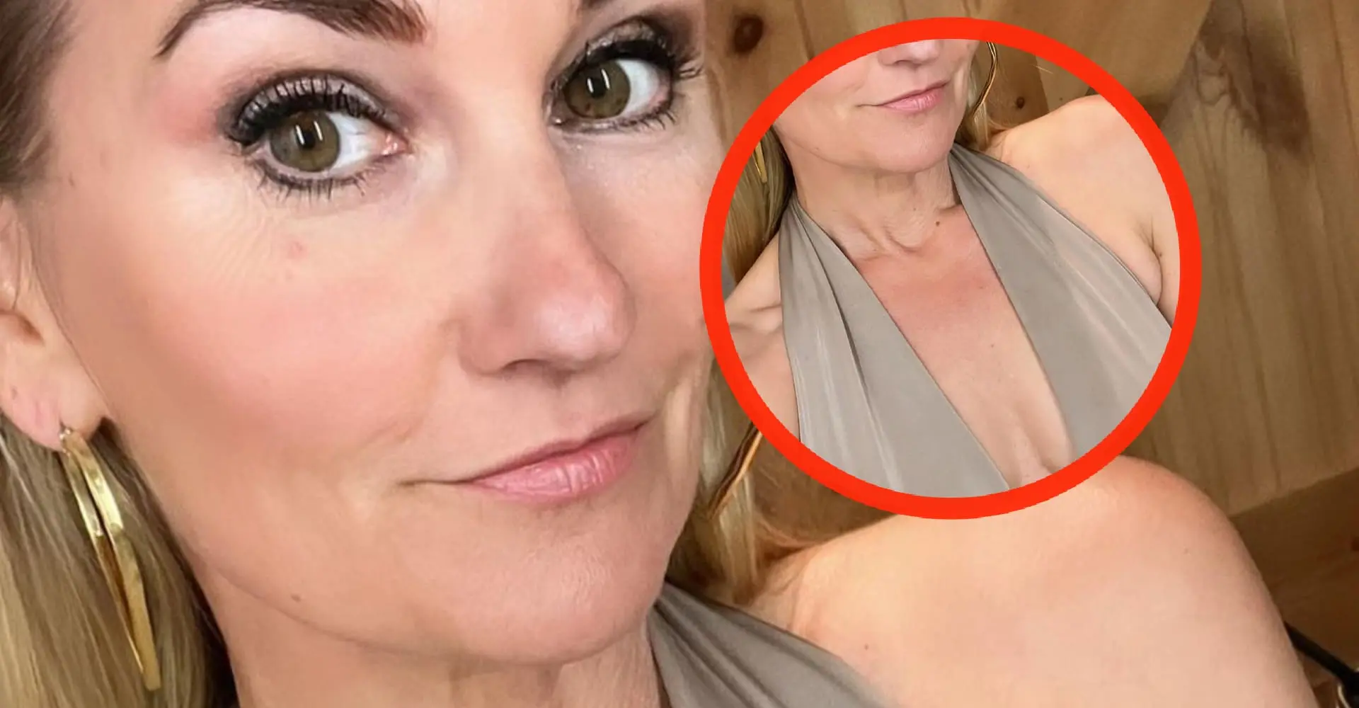 foto actrice peggy vrijens bedekt zichzelf met slechts twee strookjes