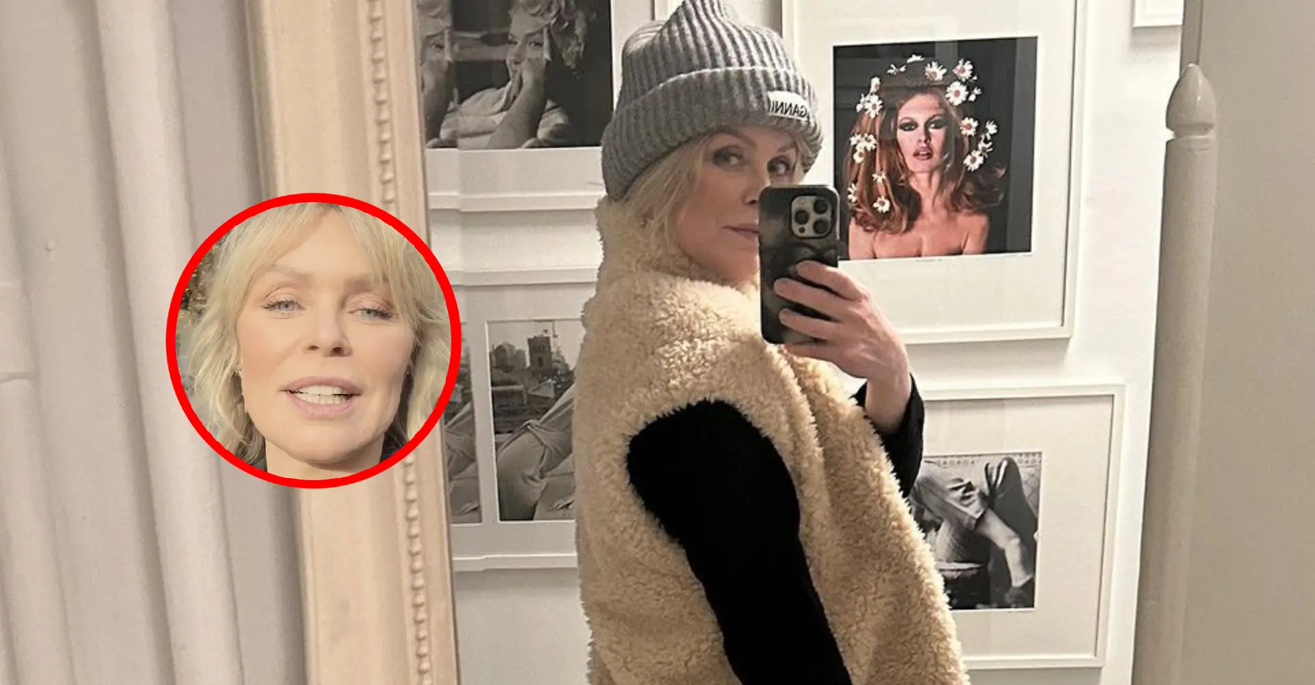 Foto: Bridget Maasland laat in spiegel resultaat zien na verkleining en keihard sporten