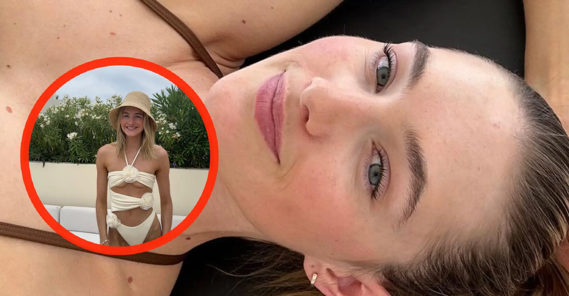 foto model sanne vloet floept bijna uit haar bovenstukje