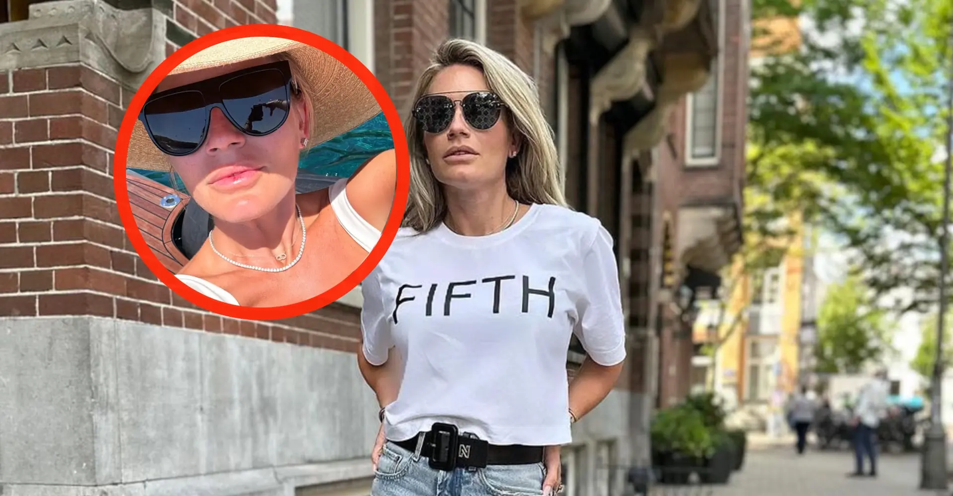 Foto: Nikkie Plessen laat haar topje bijna afzakken tijdens spannend nachtje