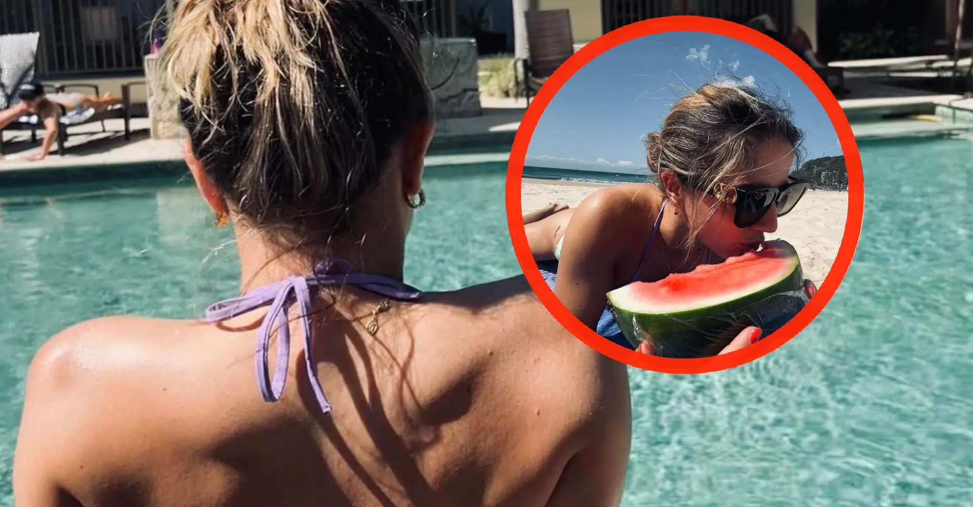 foto voetbalster danielle van de donk geniet van sappige lekkernij tijdens vakantie met vriendin