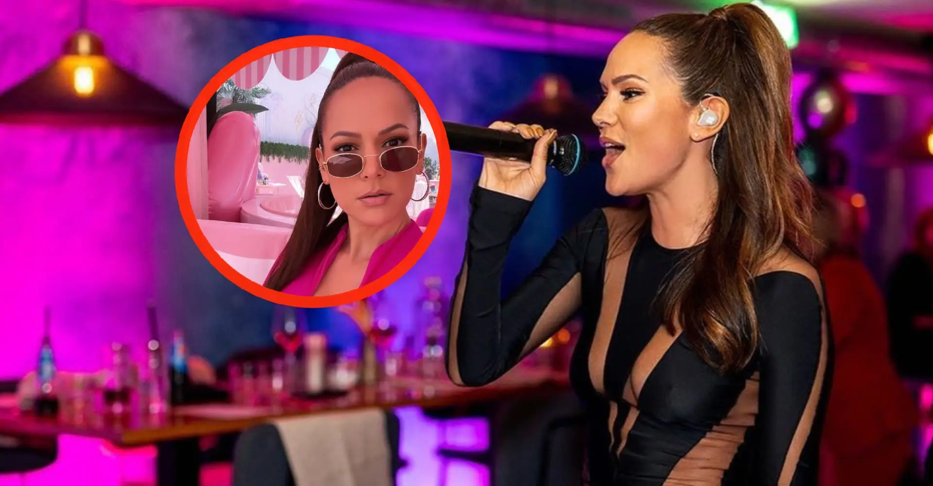 foto zangeres elize puilt volledig uit haar razend strakke topje