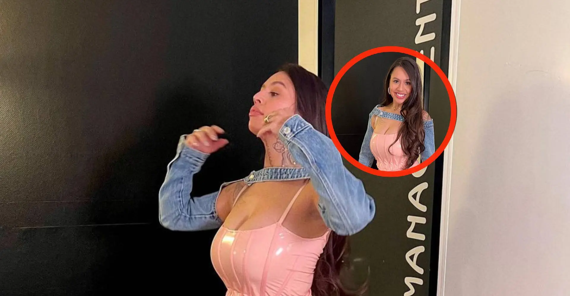 foto zangeres tabitha knapt bijna uit haar strakke topje