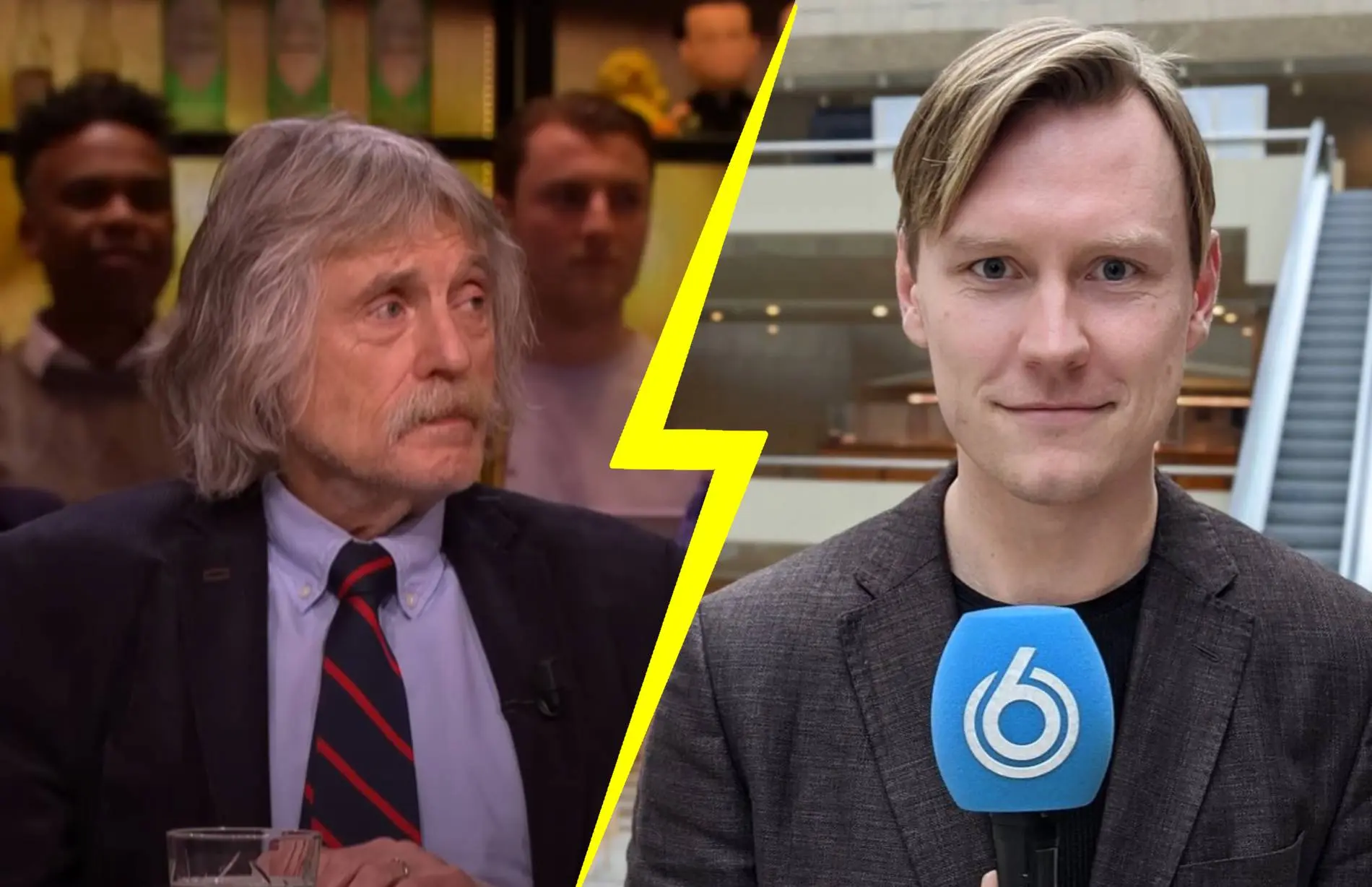 Video: Johan Derksen ging vreselijk tekeer tegen Sam Hagens achter de schermen bij Vandaag Inside