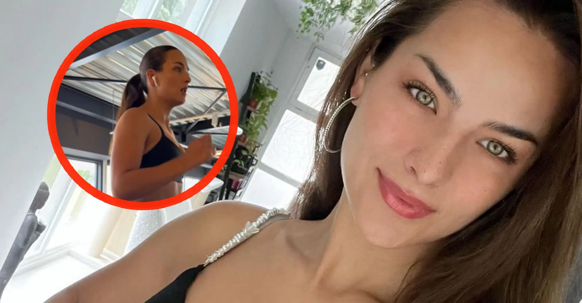 video nochtli knalt bijna uit haar gympakje tijdens workout