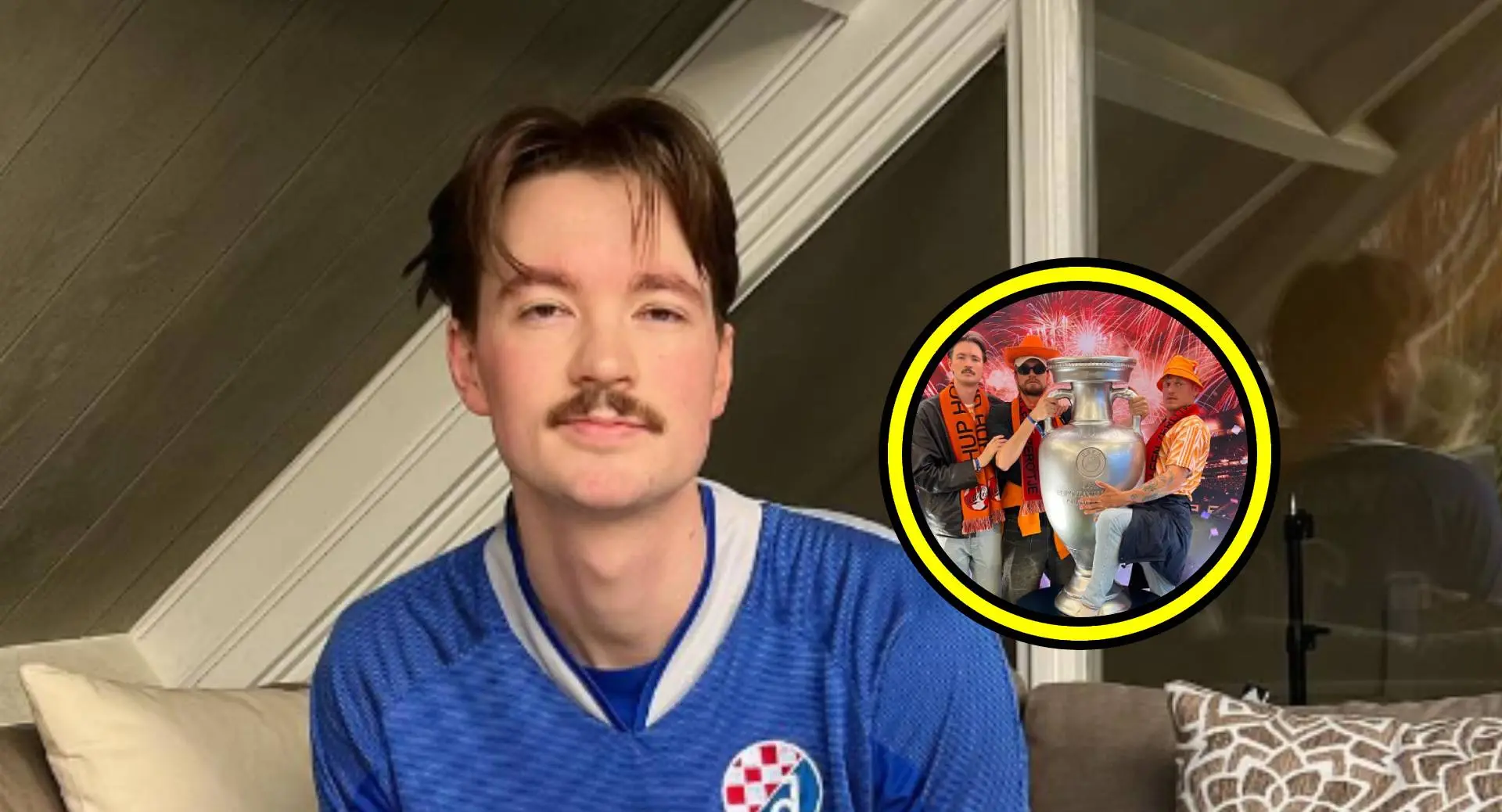 Bram Krikke bevoelt andere man tijdens beschamende vertoning EK Voetbal (foto!)