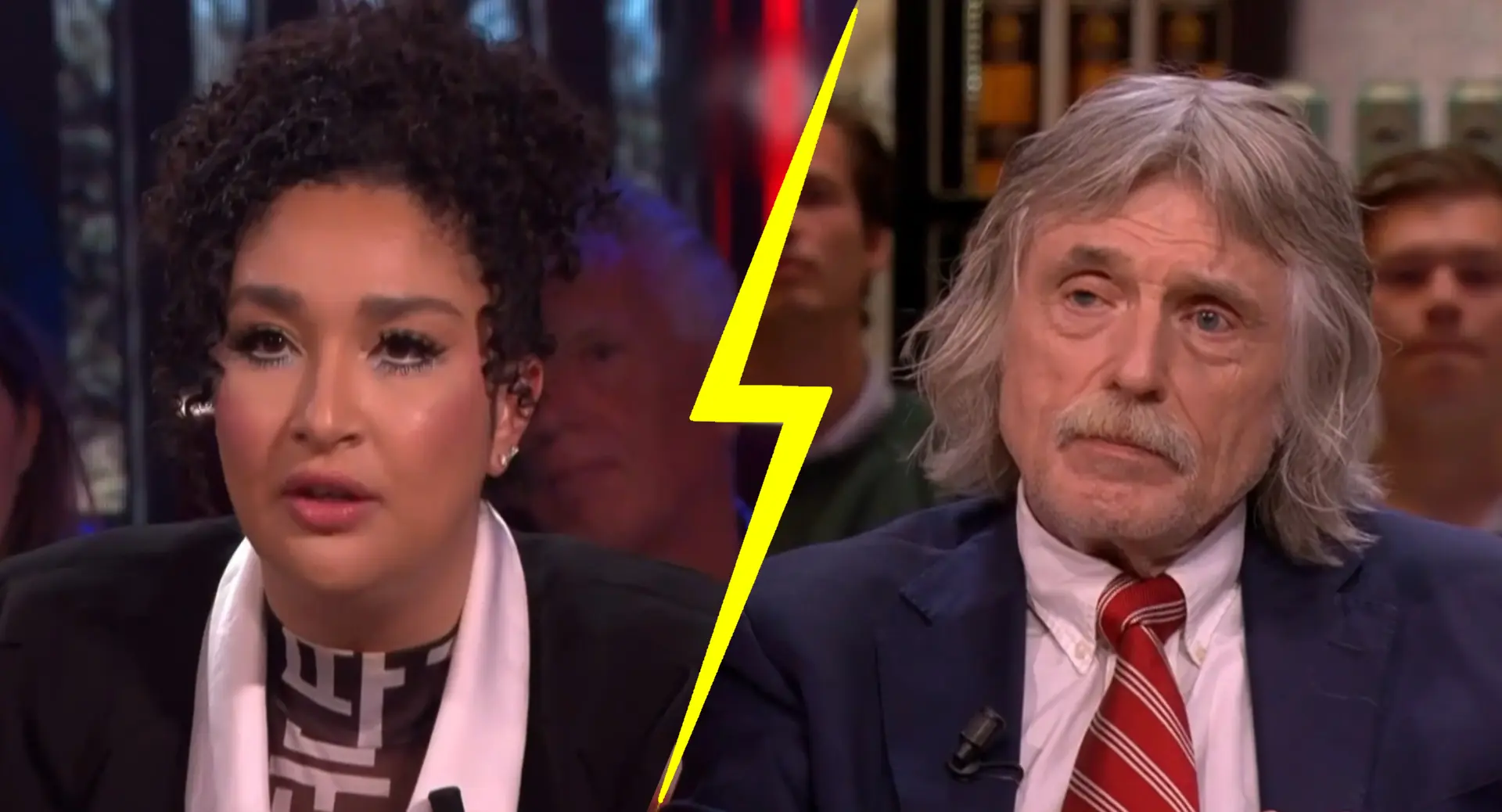 Johan Derksen maakt Soundos El Ahmadi met grond gelijk: 'Die mevrouw is totaal niet leuk!'