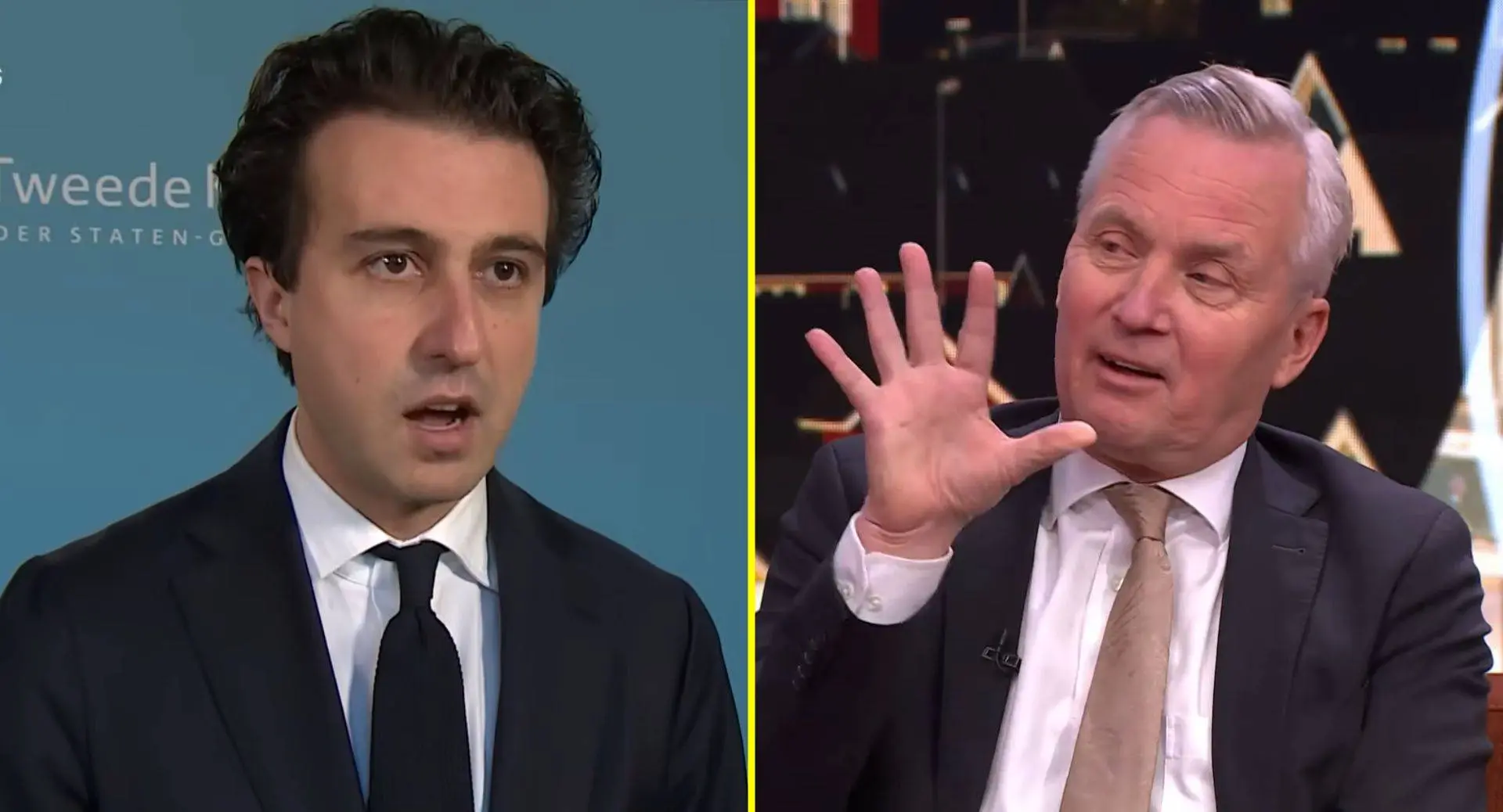Eric van den Burg (VVD) zou Jesse Klaver (Groenlinks / PvdA) wel eens een flinke rechtse willen geven