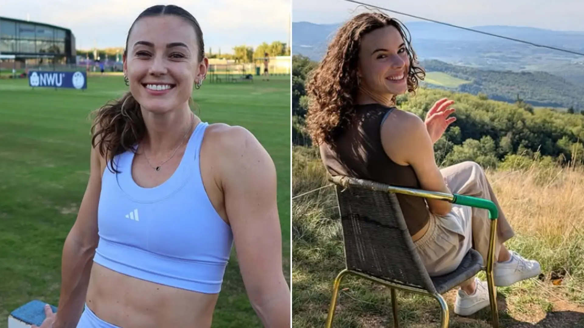 Atletes Sofie Dokter en Nadine Visser houden het niet droog en duiken in elkaars armen