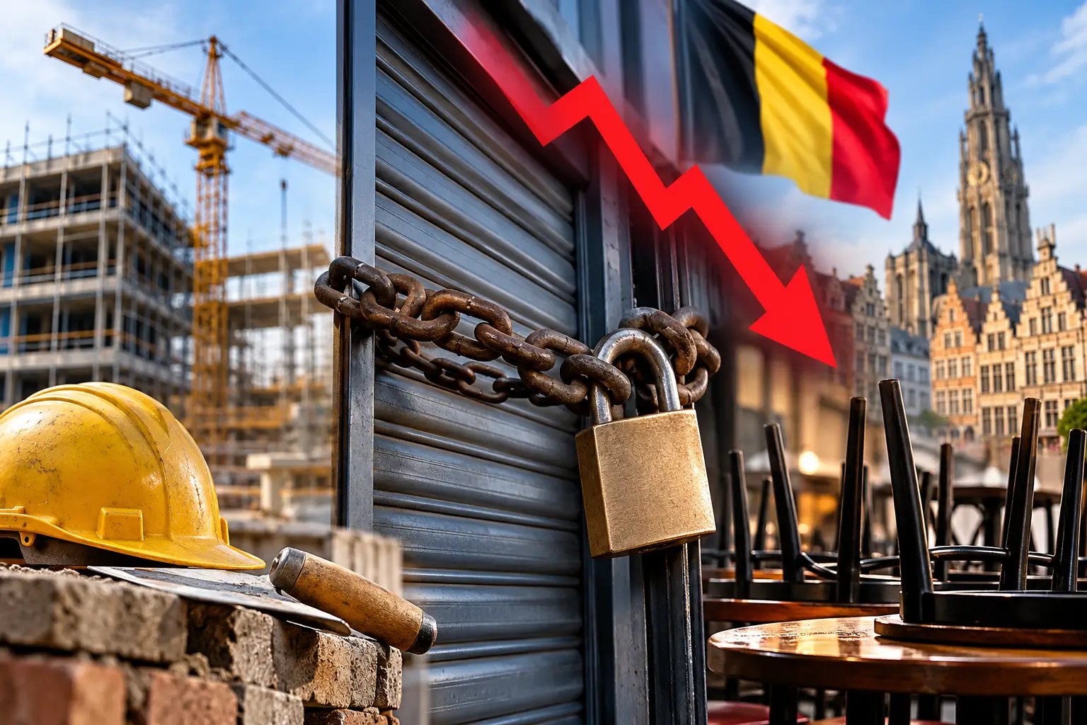 Belgian Business Shutdown Crisis Montage