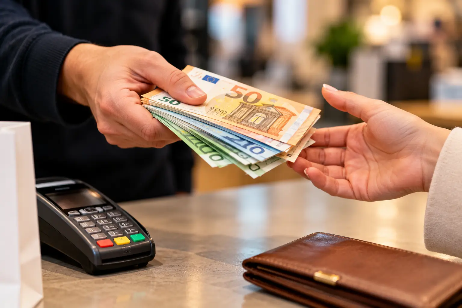 Euro Cash Payment at Checkout