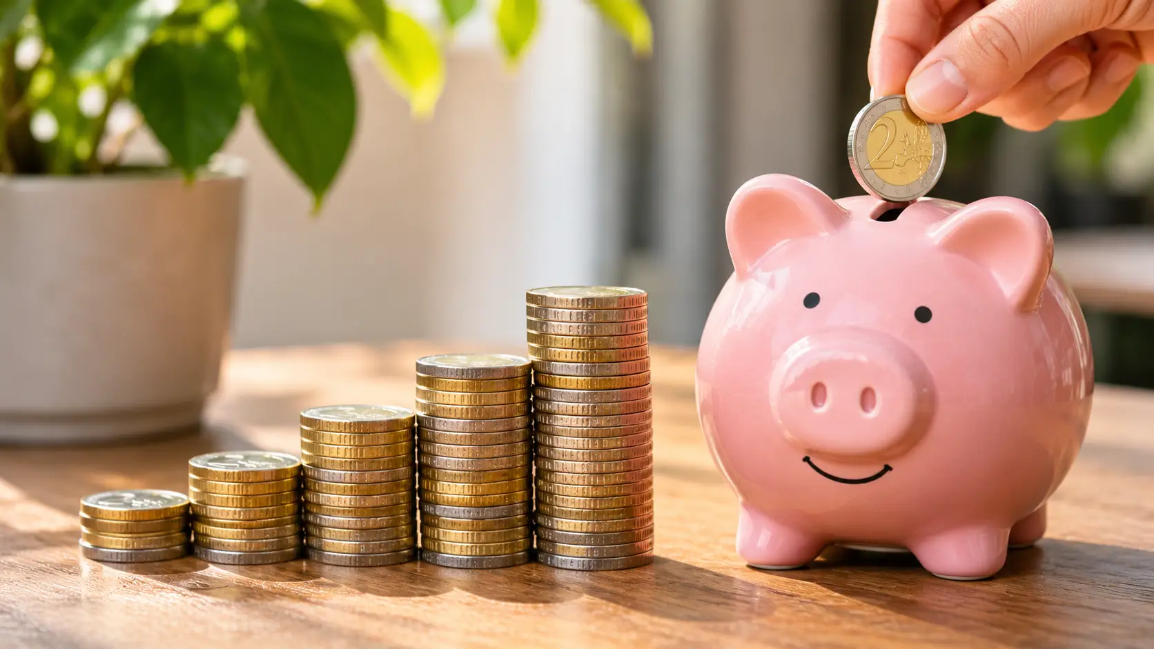 Growing Savings with a Pink Piggy Bank (1)