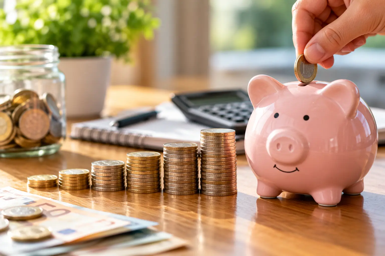 Growing Savings with a Pink Piggy Bank