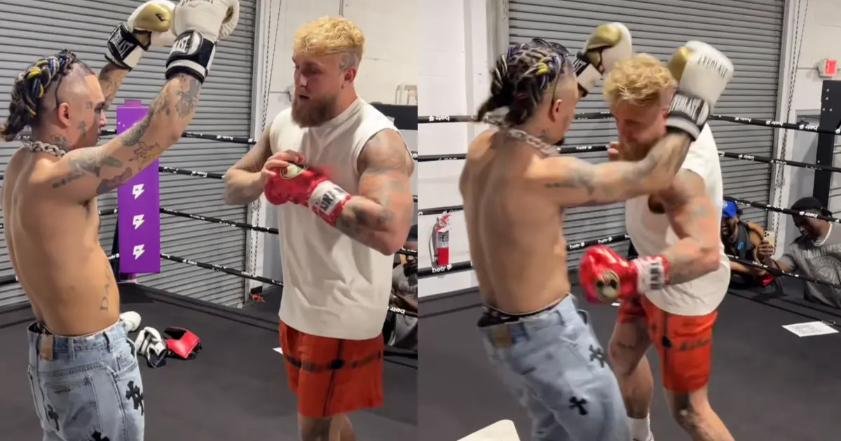 Jake Paul (vriend Jutta Leerdam) slaat rapper Lil Pump knockout in aanloop naar gevecht tegen Mike Tyson (BEELD)