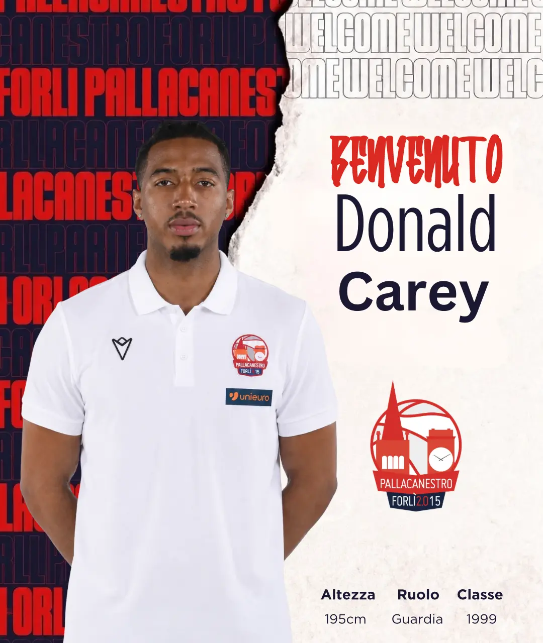 Ufficiale: Forlì ingaggia lo USA Donald Carey