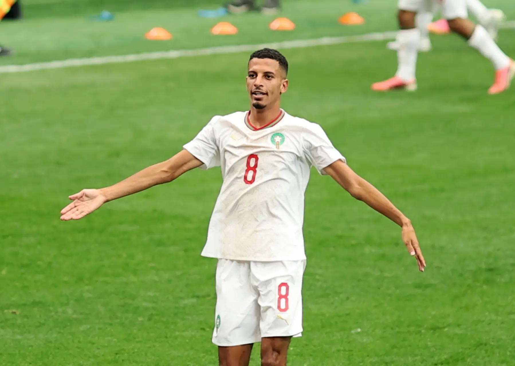 Azzedine Ounahi in actie voor Marokko