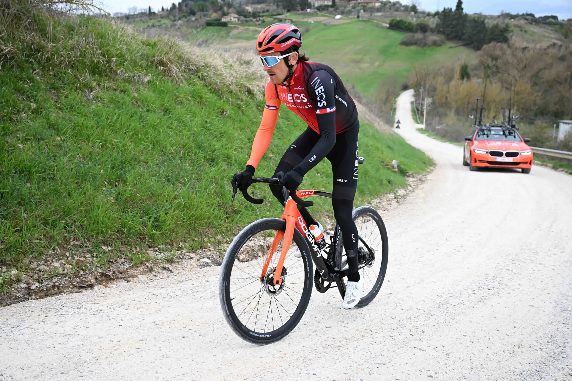 Unterstützungs- und Testfunktion für Geraint Thomas bei Strade Bianche 2024: "Der Hauptgrund für mich, hier zu sein, sind der Gravel beim Giro und bei der Tour"