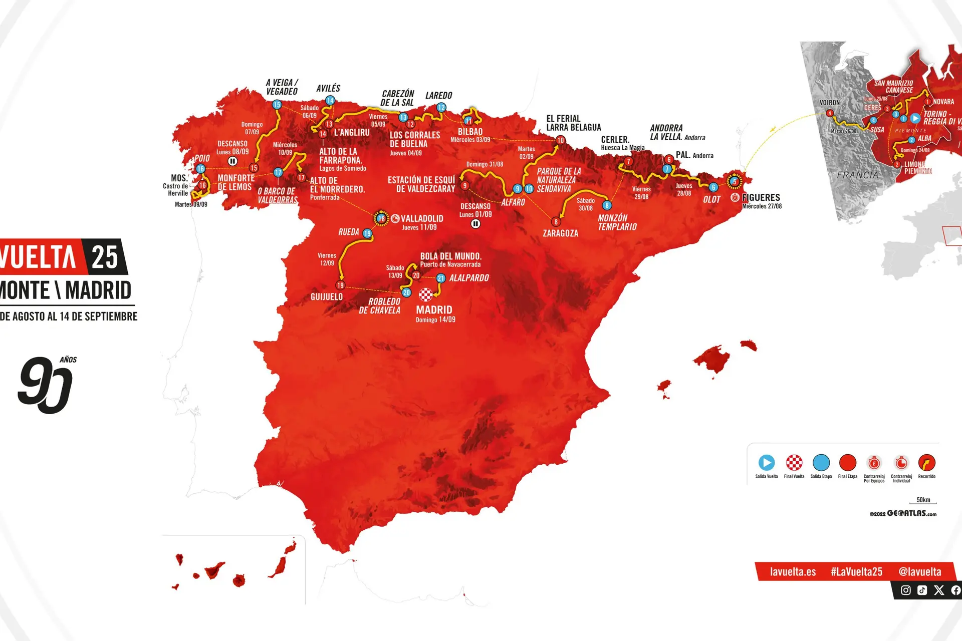 Streckenprofil der Vuelta a España 2025 enthüllt: Spektakuläres Finale auf der 20. Etappe an der Bola del Mundo!