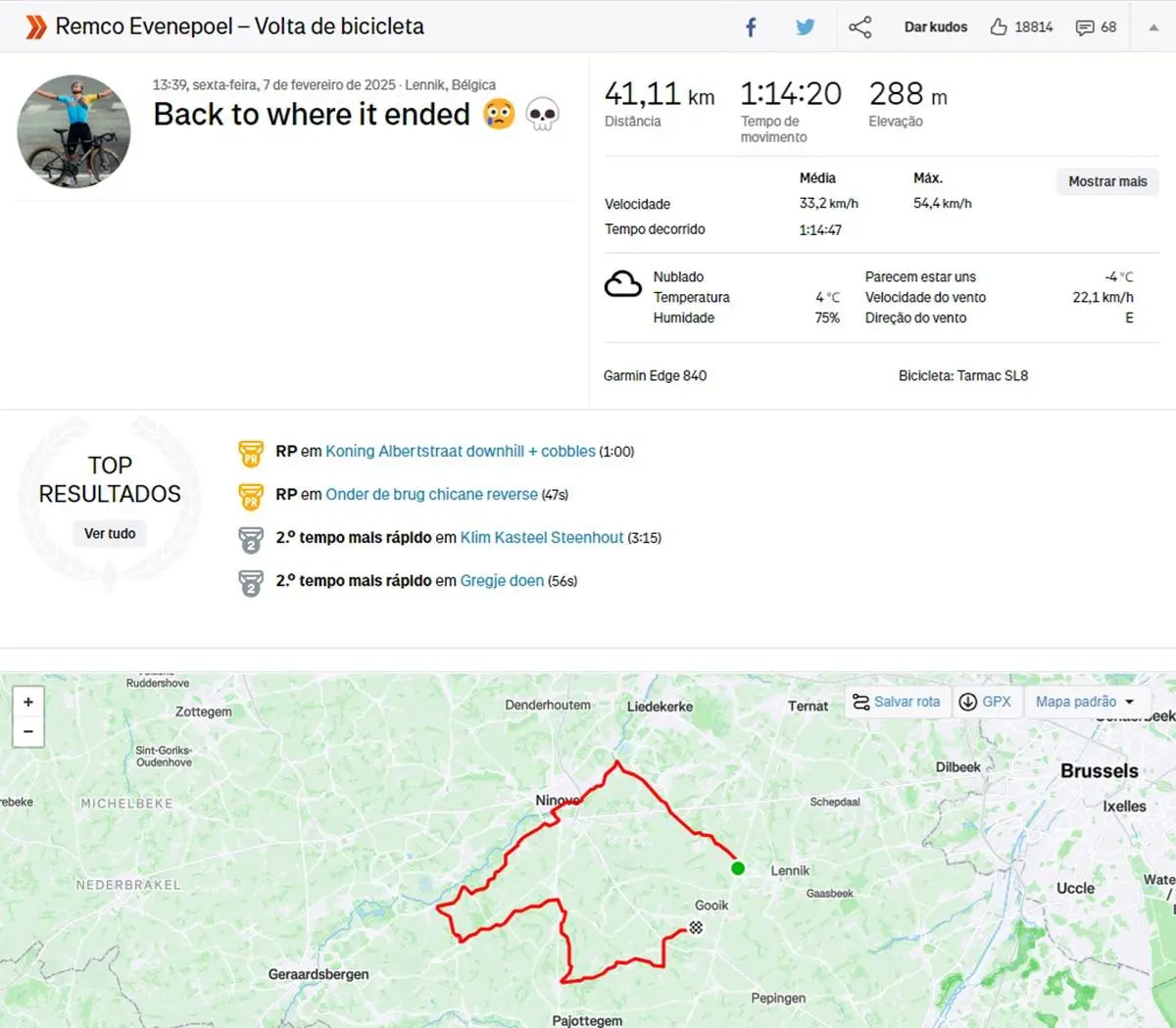 2 Monate später nimmt Remco Evenepoel das Training auf der Straße wieder auf - und hat seine Sturzstelle durchradelt